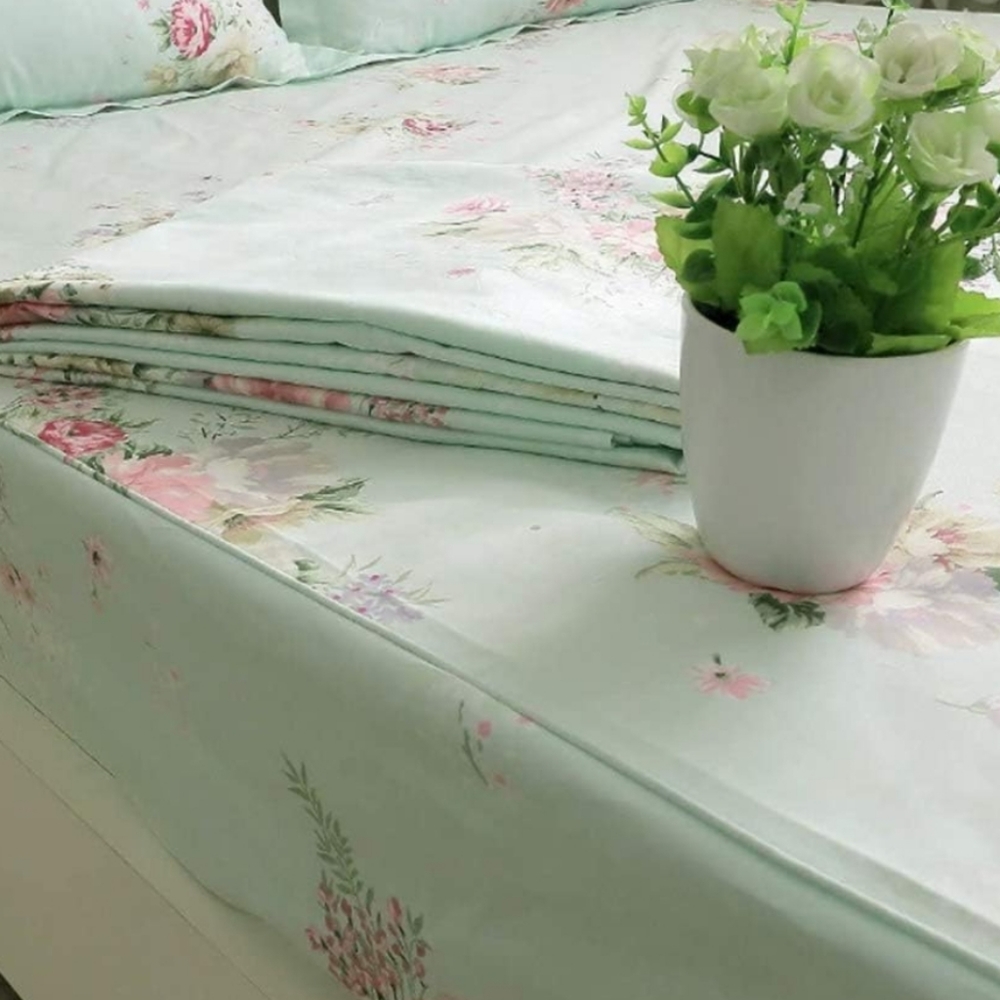100% Cotton King Sheet Set Vintage Floral Print Bedding